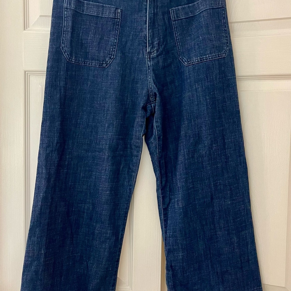 High-Rise Cropped, Wide Leg Jeans